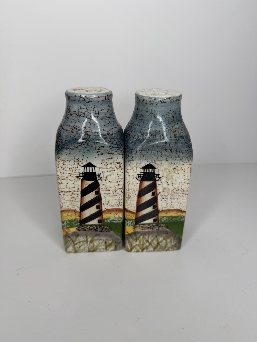 Ceramic Lighthouse Design Salt And Pepper Shakers